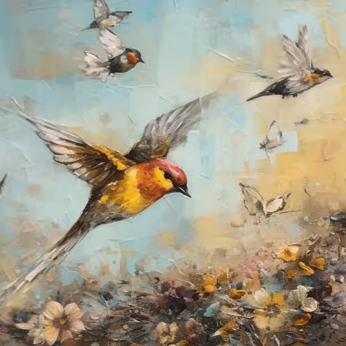 Painting of Two Birds