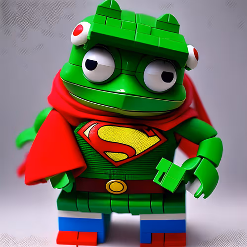 Pepe the toy brick frog