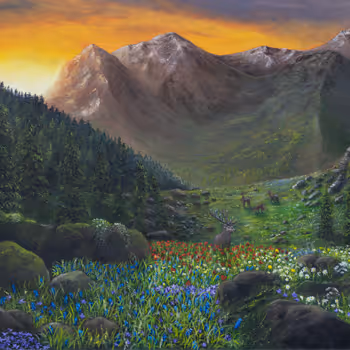 Painted colorful landscapes