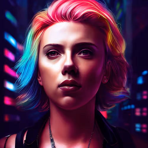 The cyberpunk Scarlett Johansson fanart collection
