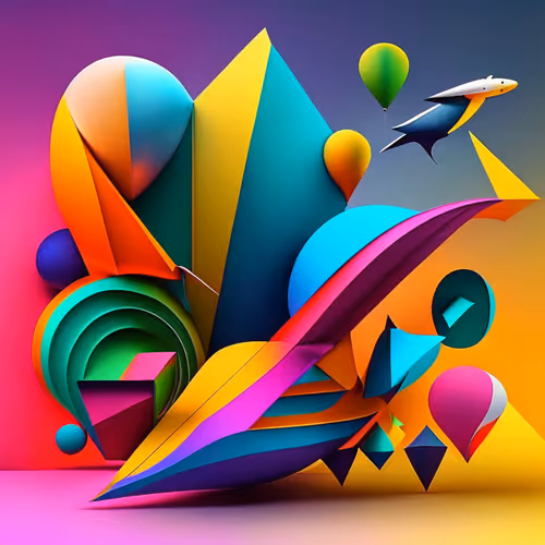 Colorful shapes randomly formed