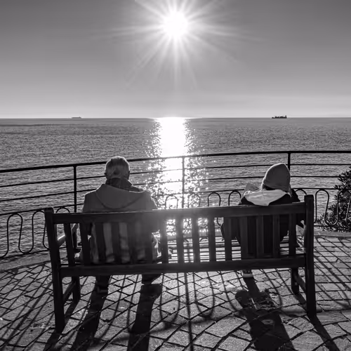 An Evening By The Sea - B&W
