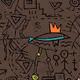 Rock paintings. Petroglyphs. - old