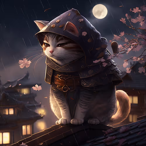 Sakura Ninja Cat