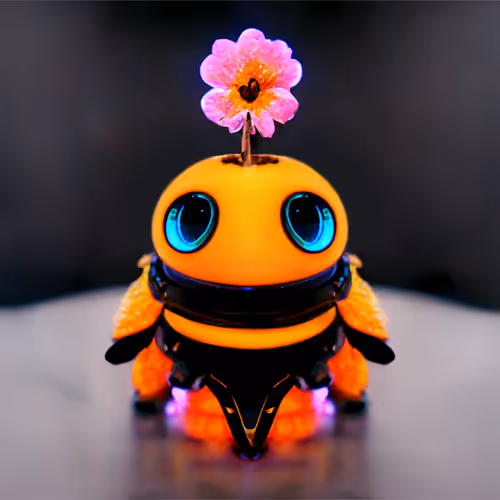 Flower paradise of little robots