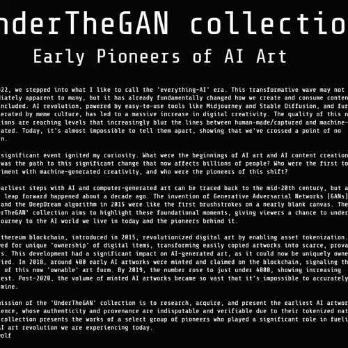 UnderTheGAN: Early AI Art Collection - Physical Artworks