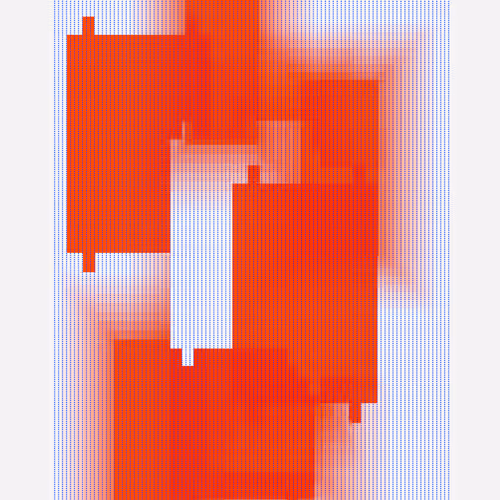 Red Shapes exhibited via VERTICAL.art