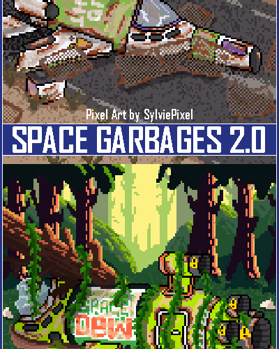 SPACE GARBAGES 2.0 - Pixel Art by SylviePixel