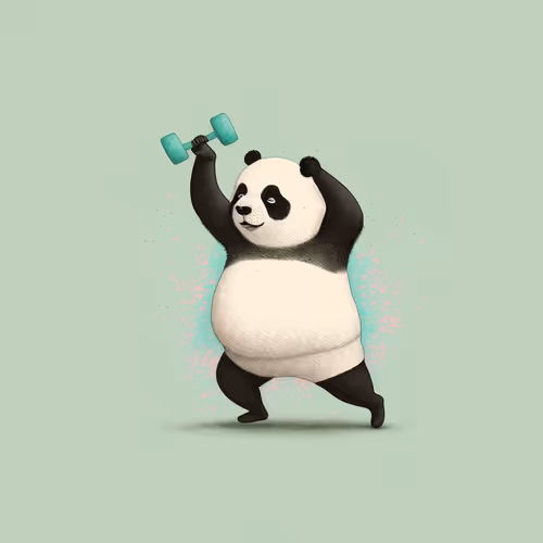 Panda exercising