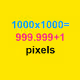 1000x1000=999999+1 pixels
