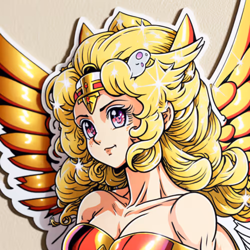 Sticker decal-style designs featuring angels as the main theme