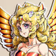Sticker decal-style designs featuring angels as the main theme