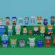 BLUE ICONS VOXEL collection