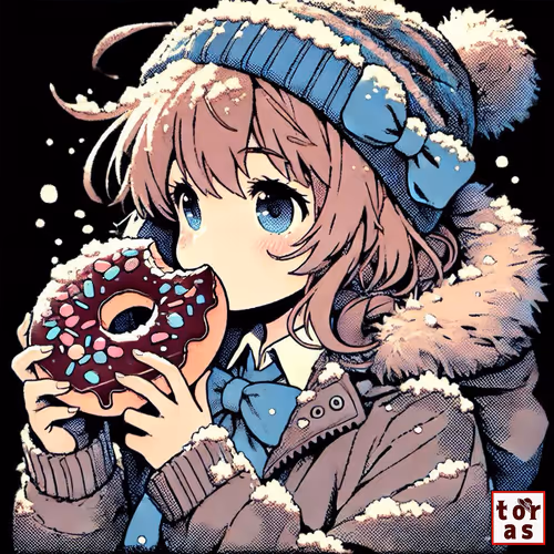 donut girl woodcuts