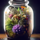 Terrarium Filled With Flowering Plants