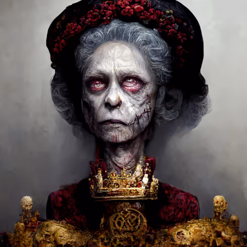 The queen turned into a zombie