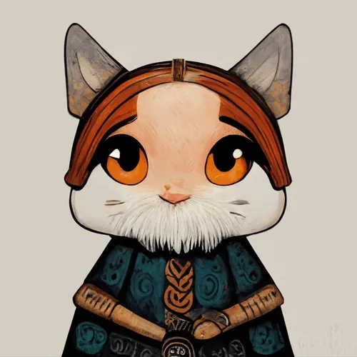 cute viking cats - old