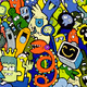Crazy doodle Monsters group