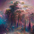 dense forest in winter and summer