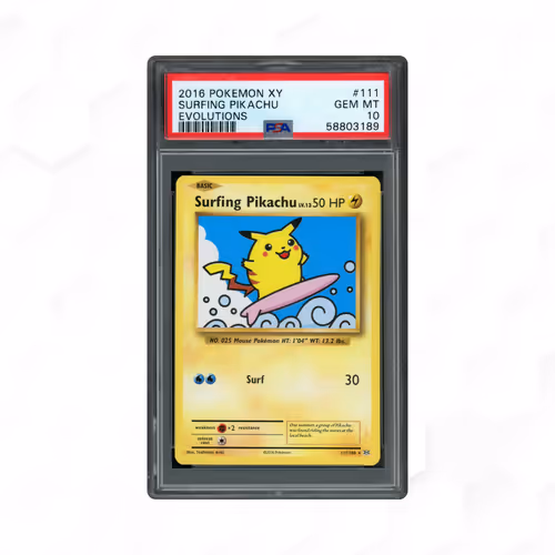 2016 Evolutions Surfing Pikachu #111 PSA 10