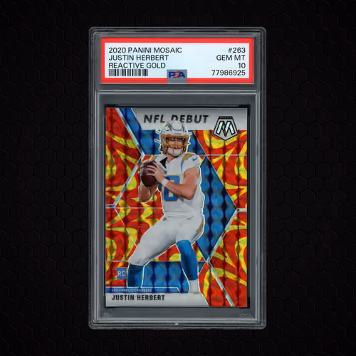 2020 Panini Mosaic Justin Herbert #263 PSA 10