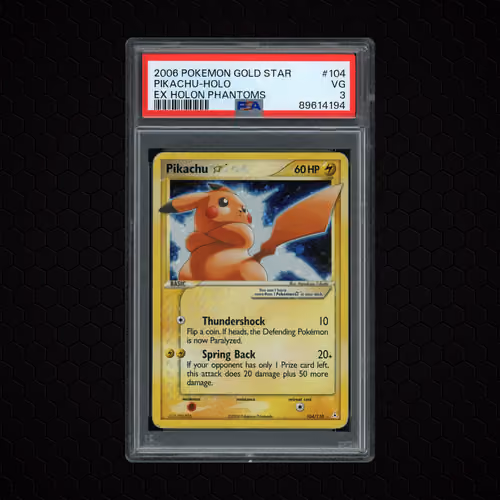 2006 Ex Holon Phantoms Gold Star Pikachu #104 PSA 3