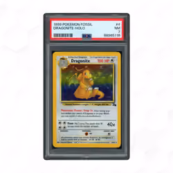 1999 Fossil Unlimited Dragonite #4 PSA 7