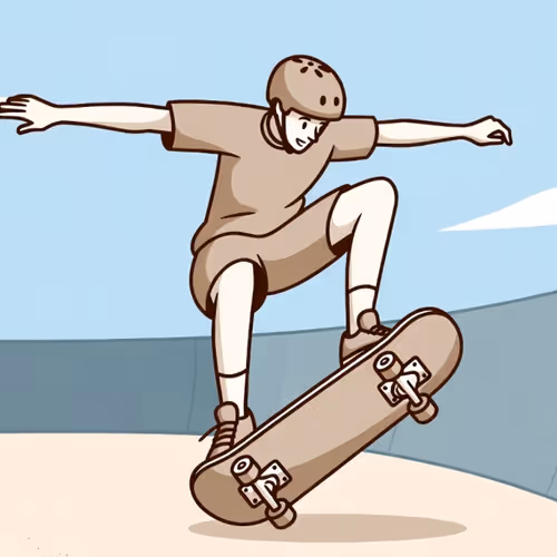 Student on a skateboard