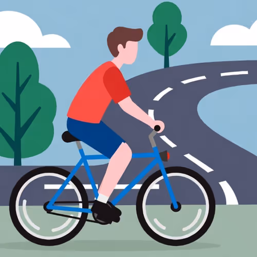 Cycling on the side of the road