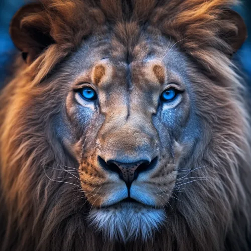 Azure-Eyed Majestic Lion