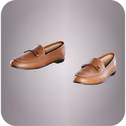 Brown leather loafer