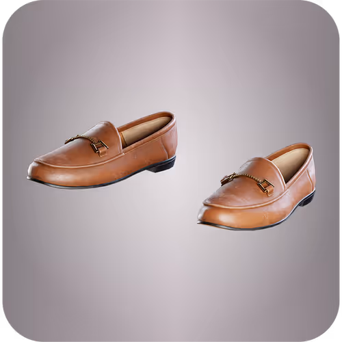 Brown leather loafer