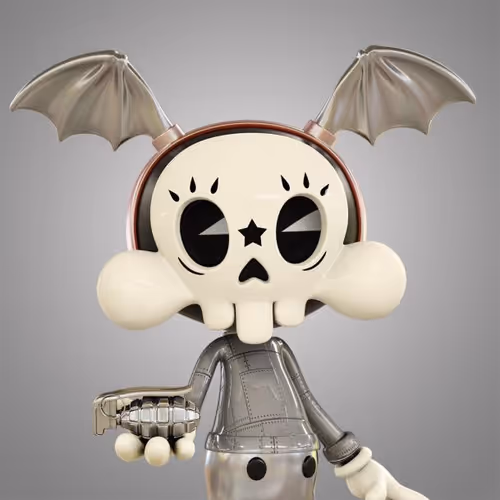 Skull with bat's wing