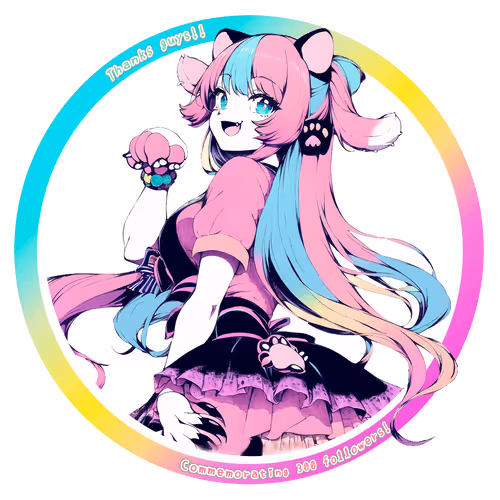 フォロワー300人達成記念 限定NFT - 【Colorful pop Paw Girls】