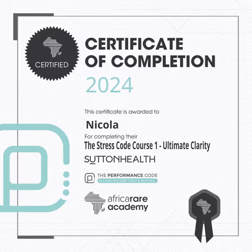 Stress Mastery Course Certificate