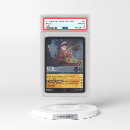 2024 Disney Lorcana EN 4-Ursula's Return #191 Piglet - Sturdy Swordsman - Foil (PSA 8 NM-MT)