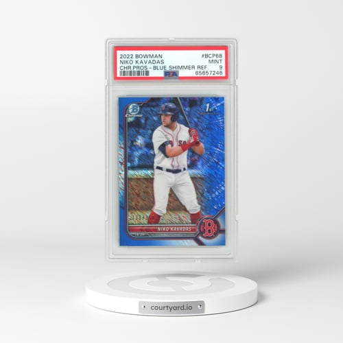 2022 Bowman Chrome Prospects #BCP68 Niko Kavadas - Blue Shimmer Refractor (PSA 9 MINT)