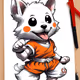 Cute cartoon dog Goku