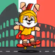 Bunny On Wheels