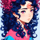 Girls in Curly hair