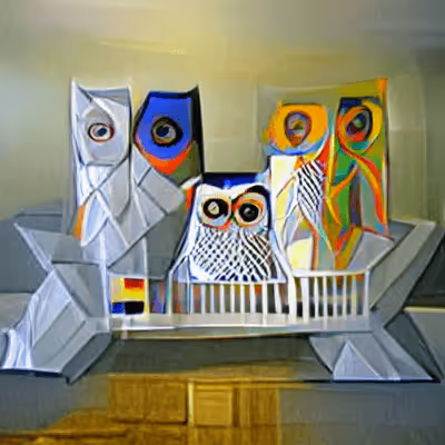 Owl Family AI art