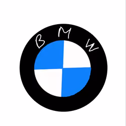kids paintng style. BMW logo