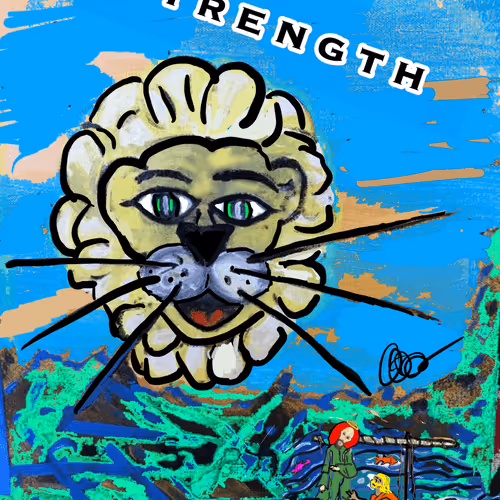 Strength - Major Arcana #9 of the Vagobond Bald Jesus Tarot