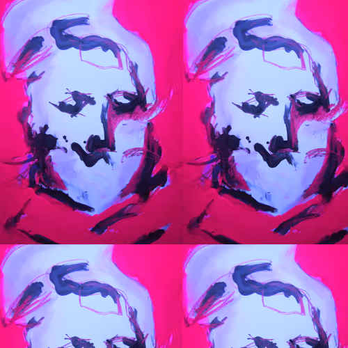 Devil face to the moon