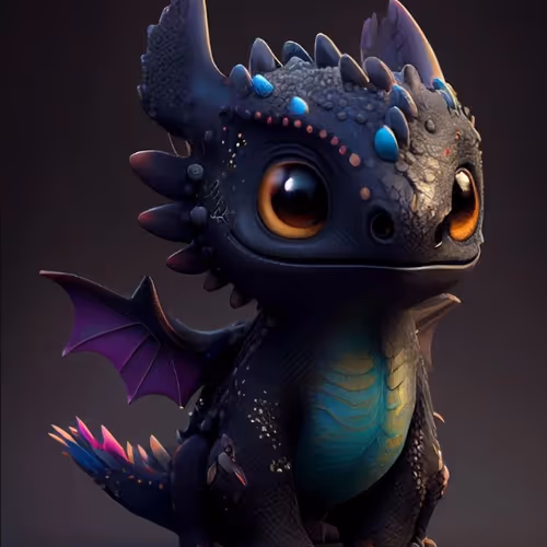 Cute Black Dragon