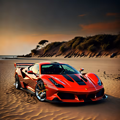 Ferrari on the beach