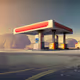 Retro Gas Station On Mars