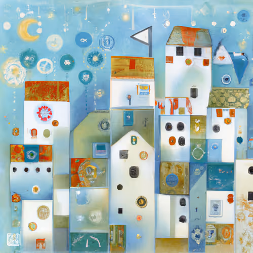 AI Collaboration Arts "Euhoric Town 2nd Stage" 001