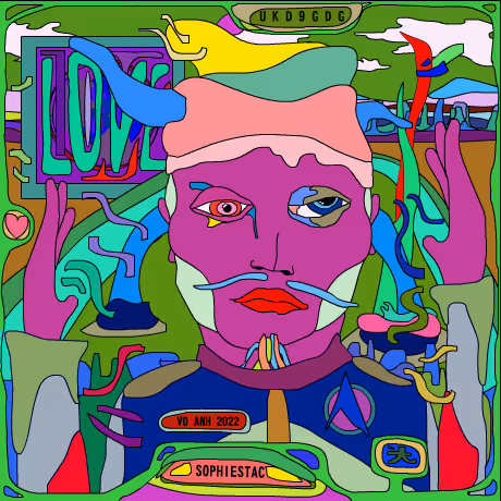 Fond artistique Love Chain