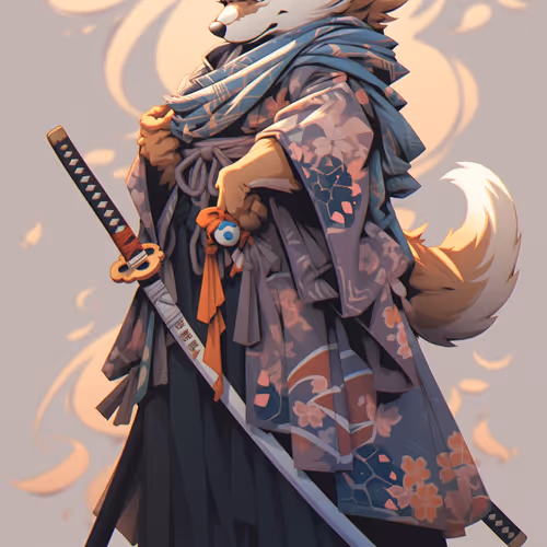 Shiba Samurai Anthropomorphic Animal